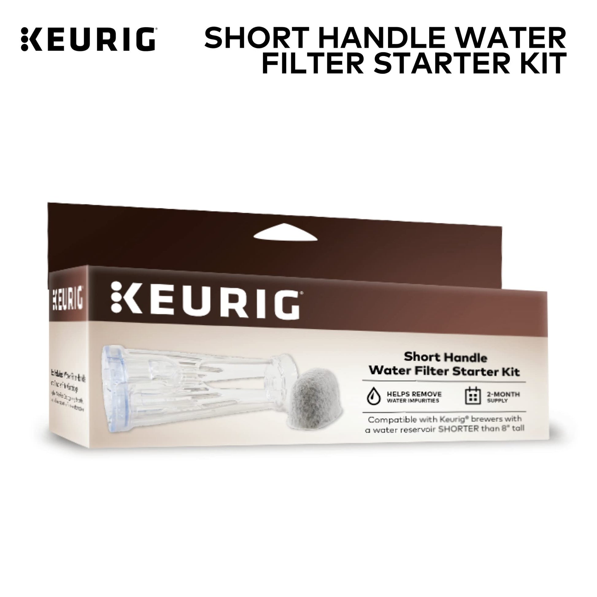 Keurig - Kit de iniciación de filtro de agua, depósito trasero, 1 unidad (paquete de 1), color blanco
