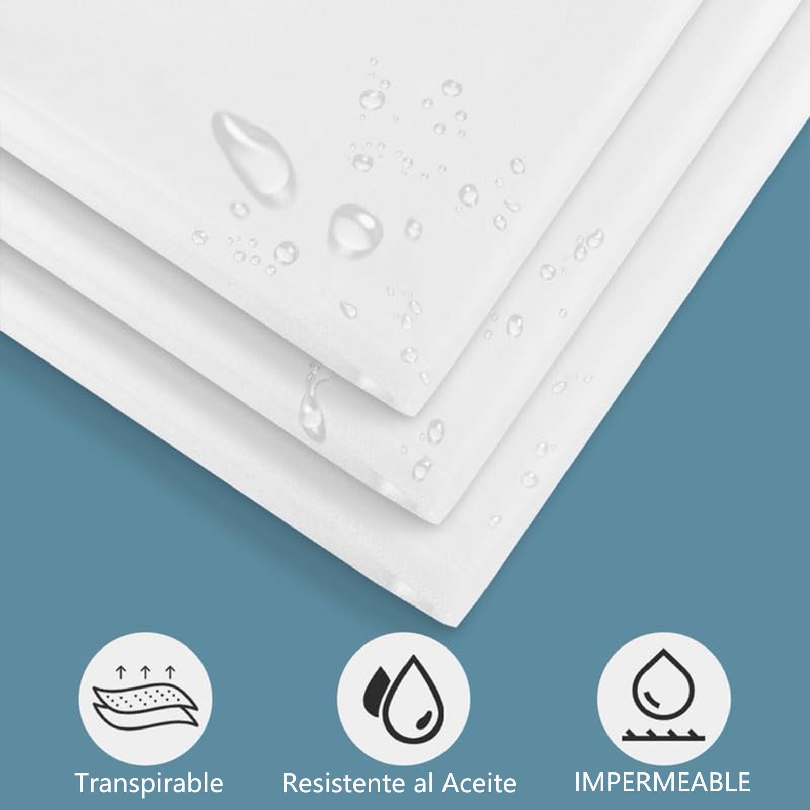 IOWHDS Sabanas desechables camilla masaje, 100 PCS Sabanas desechables cama hotel, Tela No Tejida,Transpirable,Suave, Sábanas desechables Blanco para SPA, Salón de Belleza, Hoteles(180cm*80cm)