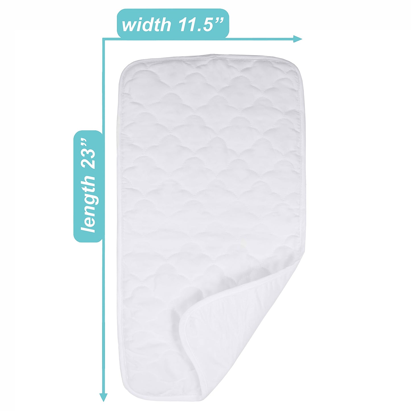 Forro Acolchado de Microfibra American Baby Company Blanco Impermeable 11.5 x 23 Pulgadas para Bebé (3 Unidades)