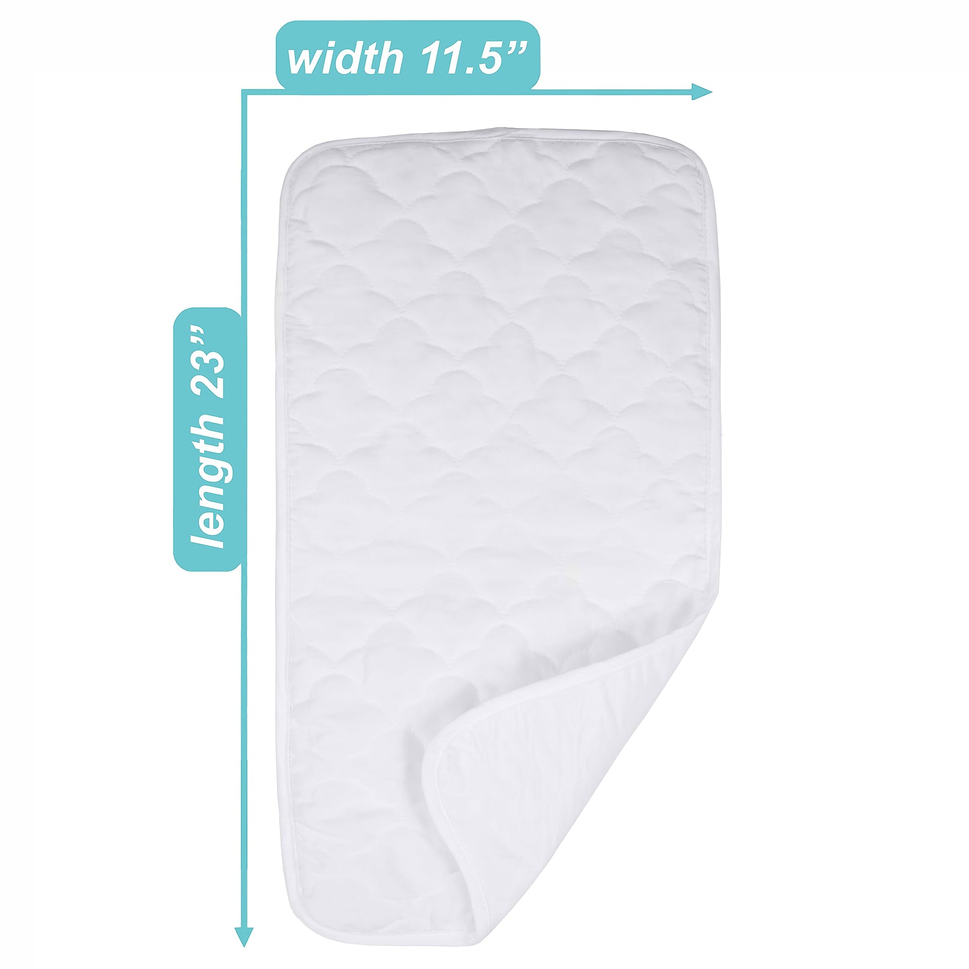 Forro Acolchado de Microfibra American Baby Company Blanco Impermeable 11.5 x 23 Pulgadas para Bebé (3 Unidades)