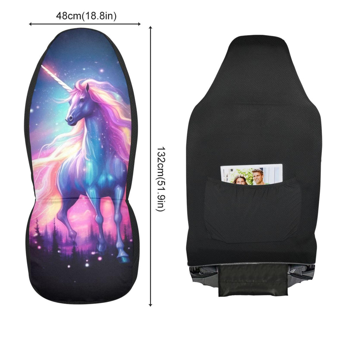 Juego de Fundas para Asiento de Coche GOODOLD Galaxy Horse, Negro, Fáciles de Instalar