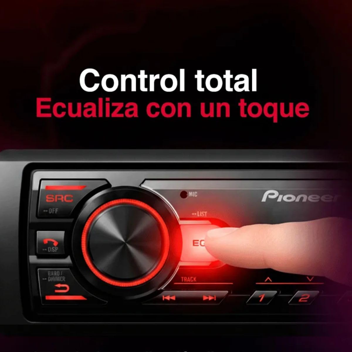 Autoestereo Pioneer, S/CD, Conectividad UBS y Bluetooth, Color Negro, Modelo MVH-S145BT