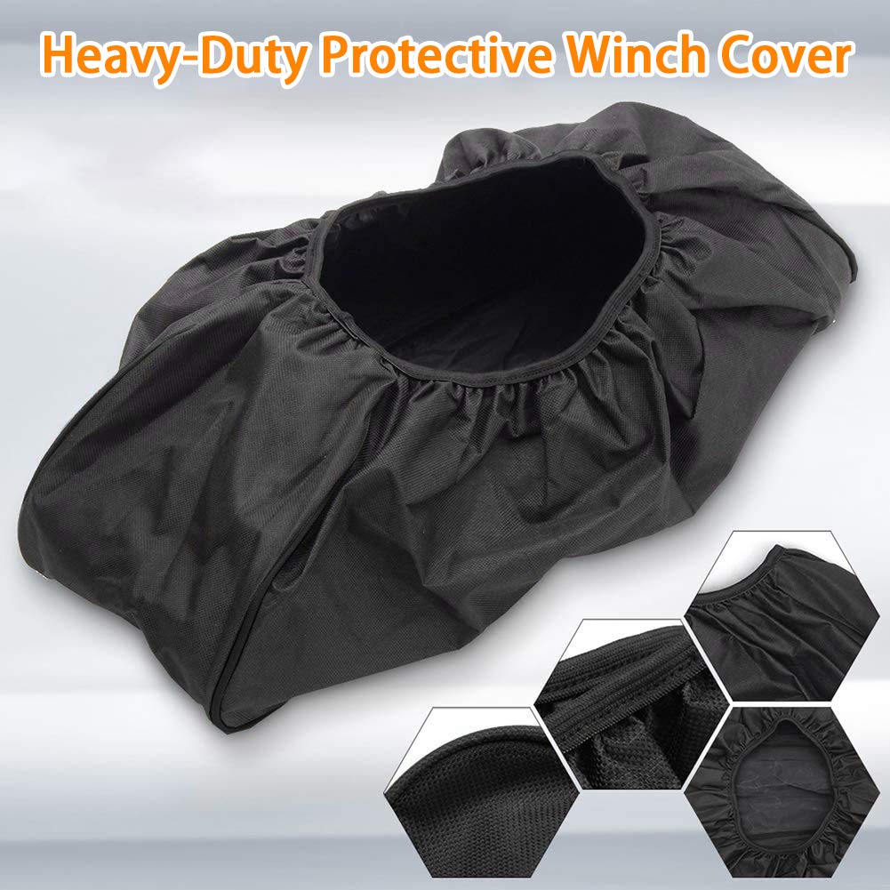 Funda de cabrestante impermeable, resistente 600D transpirable tela Oxford a prueba de polvo, compatible con la mayoría de cabrestantes eléctricos de 850-17000 libras, interior/exterior - (21.5 x 9.5 x 7.5 pulgadas)