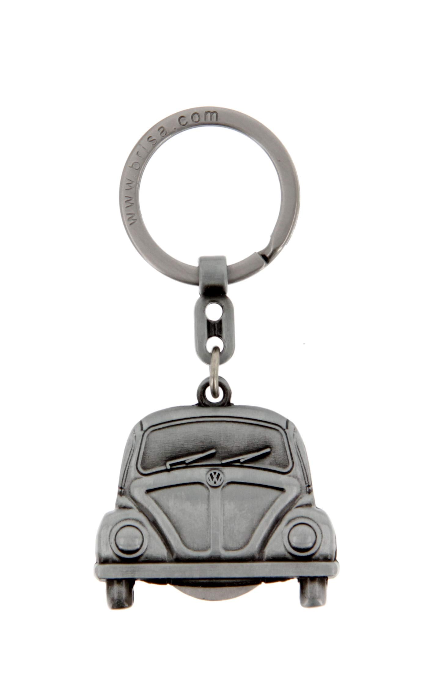 BRISA VW Collection VW Escarabajo Llavero, Chip de Carrito, en Caja de Regalo - Plata Antigua