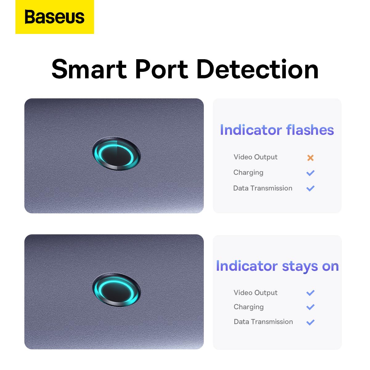 Baseus USB-C Flite Series Hub de 5 Puertos, HDMI y 4 USB3.0, Aleación de Aluminio, Velocidad hasta 5Gbps, 4K 30Hz, Gris