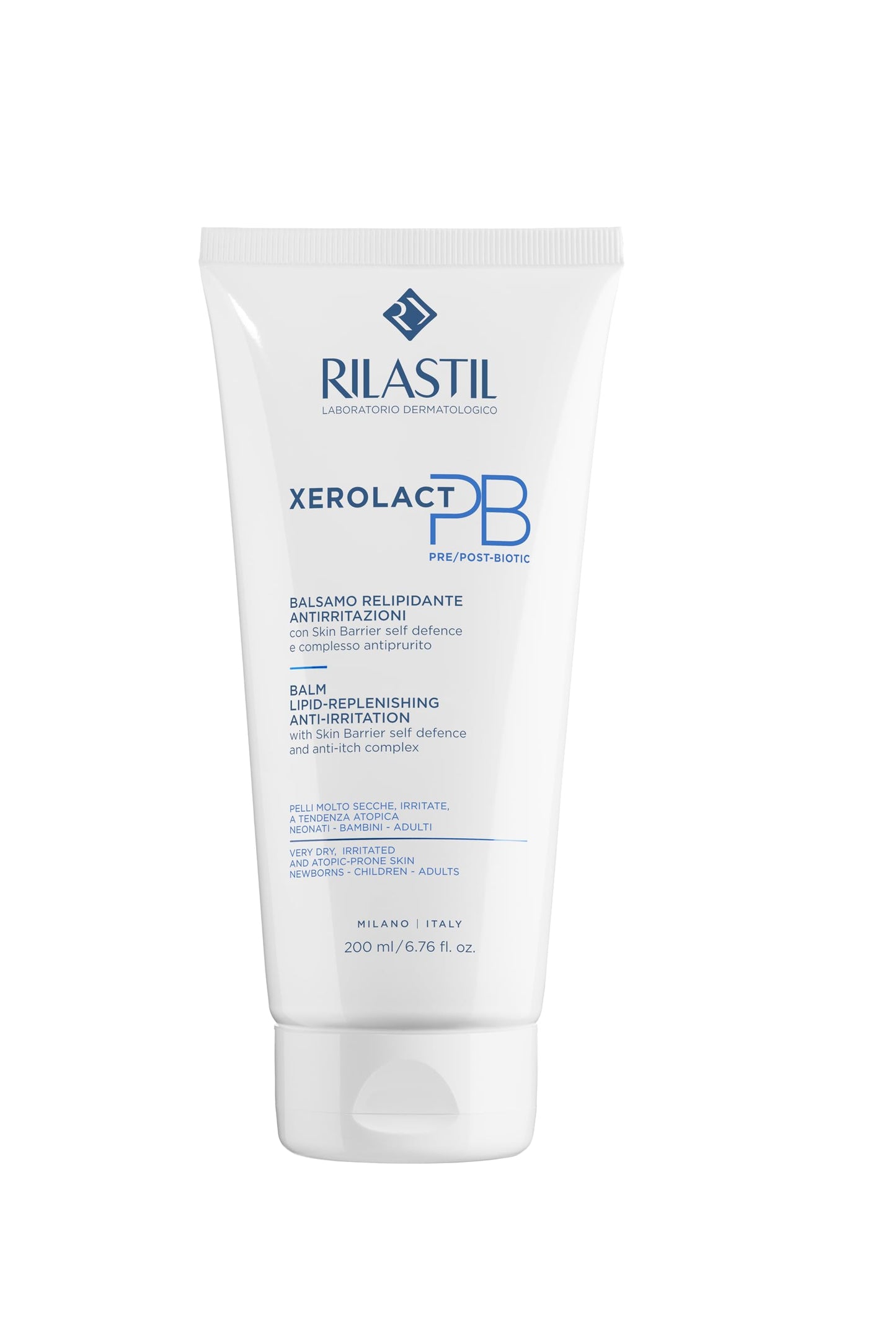 Rilastil Xerolact - Bálsamo Hidratante Anti-Irritaciones para Pieles Secas, Frágiles y Atópicas, 200 Mililitros