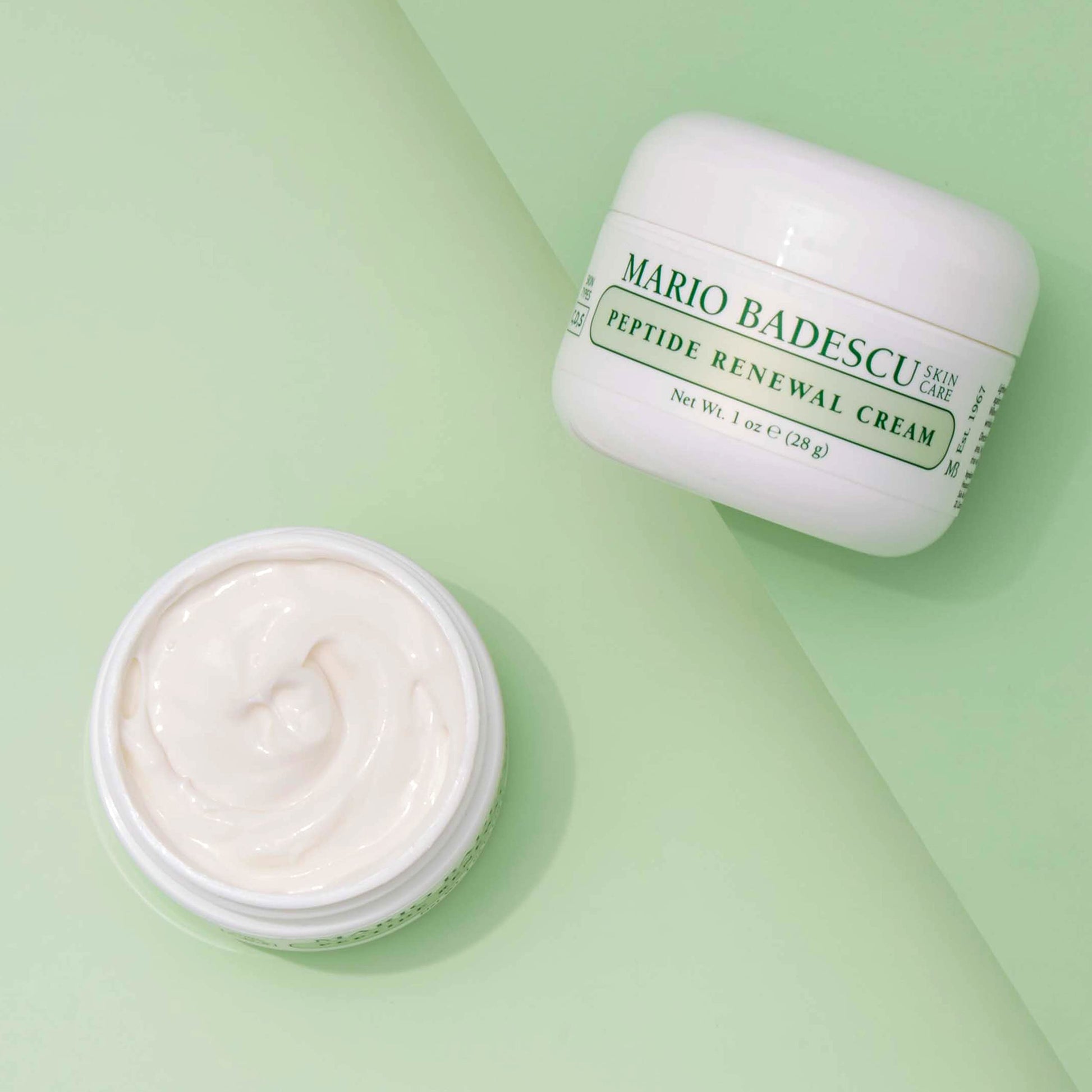 Mario Badescu Crema renovadora de péptidos para pieles mixtas, secas y sensibles | Crema facial antienvejecimiento formulada con palmitoil tripéptido-1 e hialuronato de sodio | 1 onza