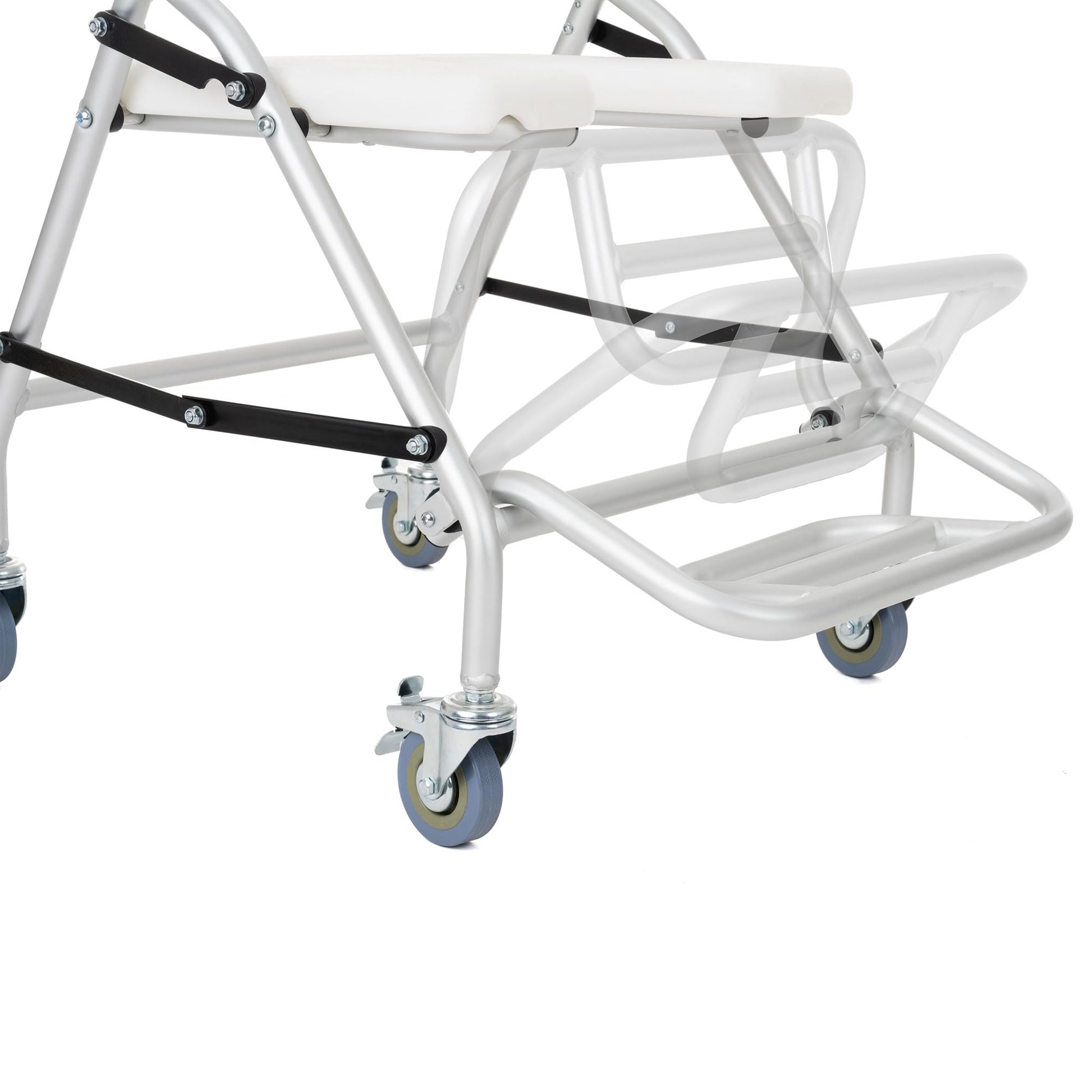 Silla de Ducha Aluminio Ruedas Plegable Traslado