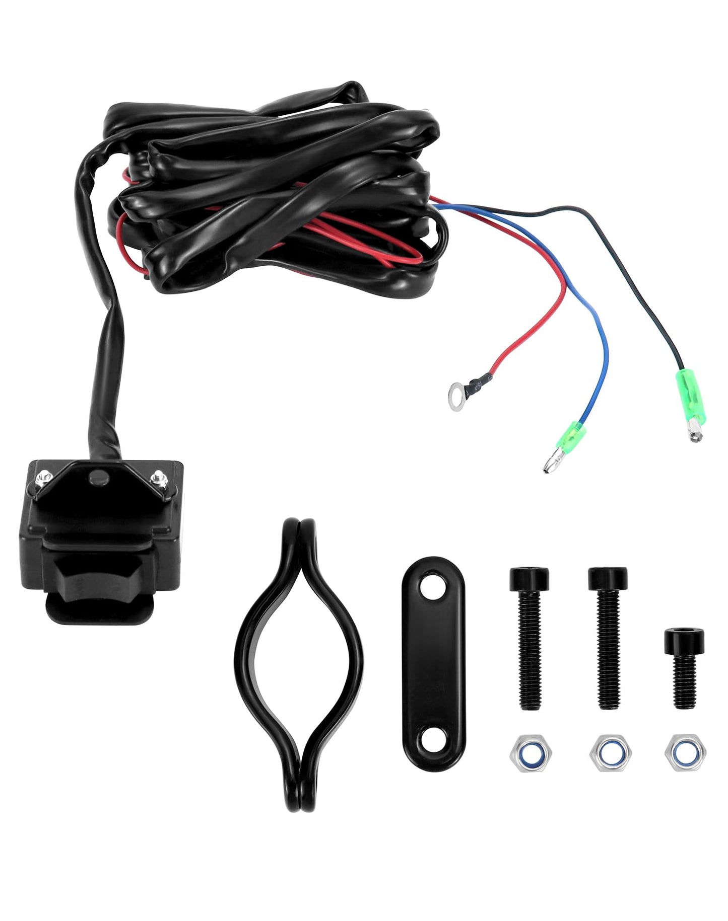 QWORK Winch Switch Kit for ATV UTV - Compatible with Polaris, Warn, KFI, and More - Solid Steel Construction
