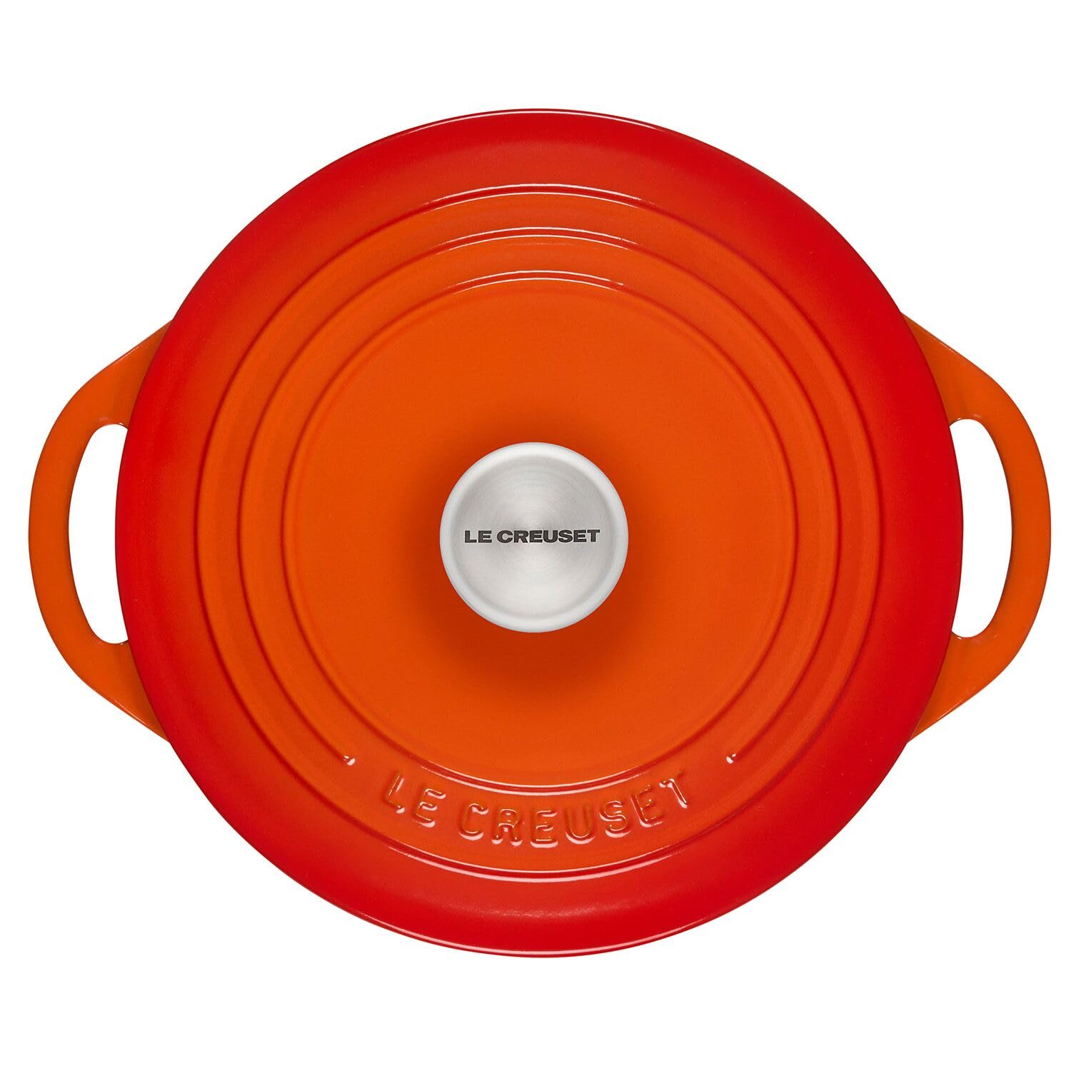 Le Creuset Horno holandés redondo poco profundo de hierro fundido, 2.75 cuartos de galón, llama