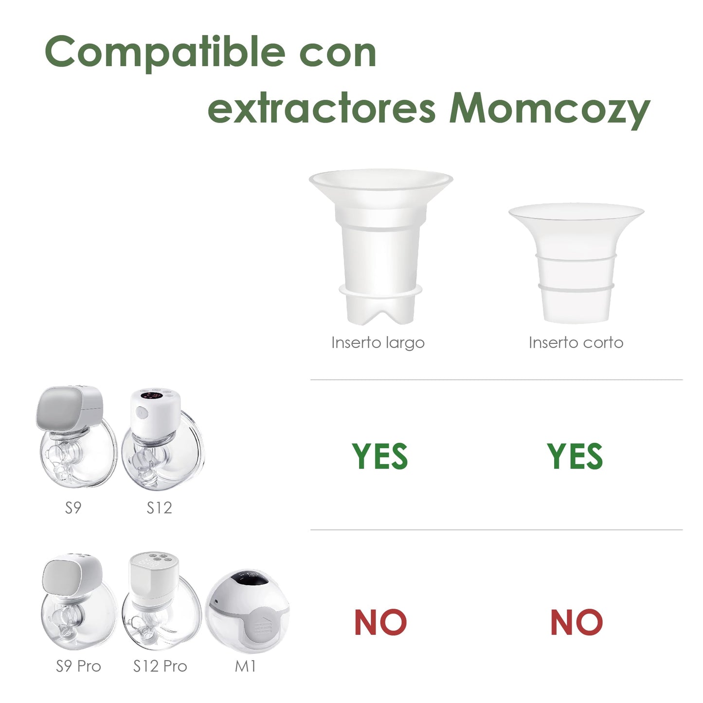 Inserto de embudo Maymom de 14 mm compatible con extractores Medela/Spectra/Elvie/momcozy/tsrete/Willow/Motif Luna/Ameda MYA y embudos de 24 mm. Reduce el túnel del pezón de 24 mm a 14 mm