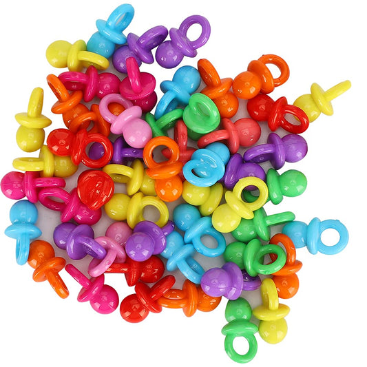 Chupete Acrílico, 100 Piezas Mini Chupetes para Bebés Baby Shower Favors Decoración de Fiesta de Cumpleaños Bautismo de bebé Chupete Relajante Juguetes Pezones de bebé Decoración (mezcla de colores sólidos)