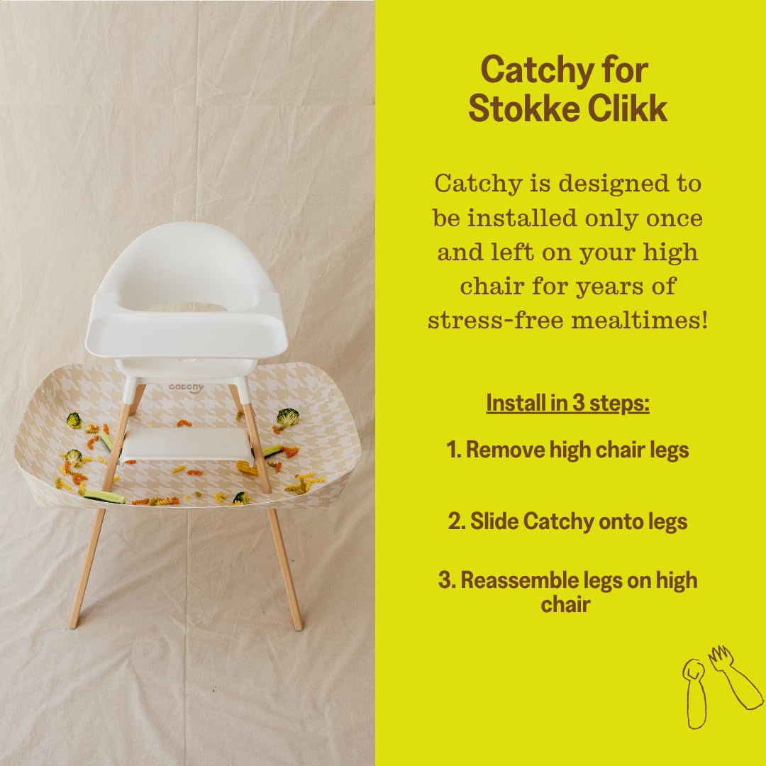 CATCHY - Colector de alimentos - Compatible con silla alta Stokke Clikk + otras 11 sillas altas - Trona alta se vende por separado - Alimentos para bebés y niños pequeños y atrapador de desorden