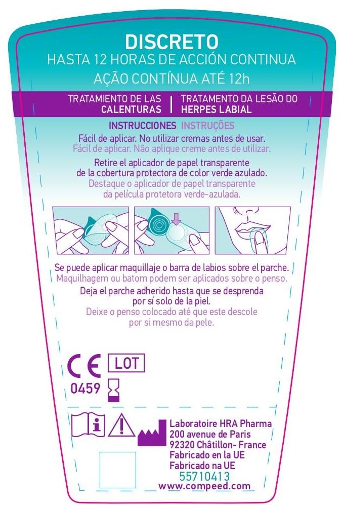 Compeed 15 Adesivos Tratamento Lesao Lábios Herpes Labial