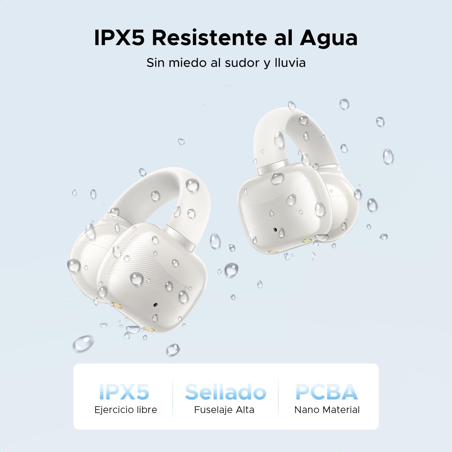 Audífonos Inalámbricos UGREEN Bluetooth 5.4 Abiertos, Diafragmas 12mm con ENC y Carga Rápida para 30 Horas de Reproducción