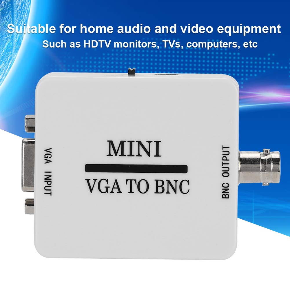 ASHATA VGA a BNC Converter, Mini HD VGA a BNC 1920 X para videoconferencia Home Theater TV Conversión de Imagen de computadora 1080 USB Video Converter para HDTV Monitores Televisores Computadoras