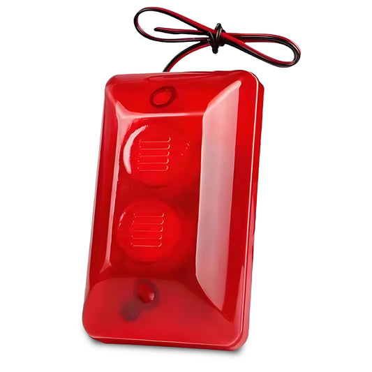 Sirena Estroboscópica de Alarma de Sonido y Luz Roja Intermitente 12 V 15 W para Seguridad en el Hogar
