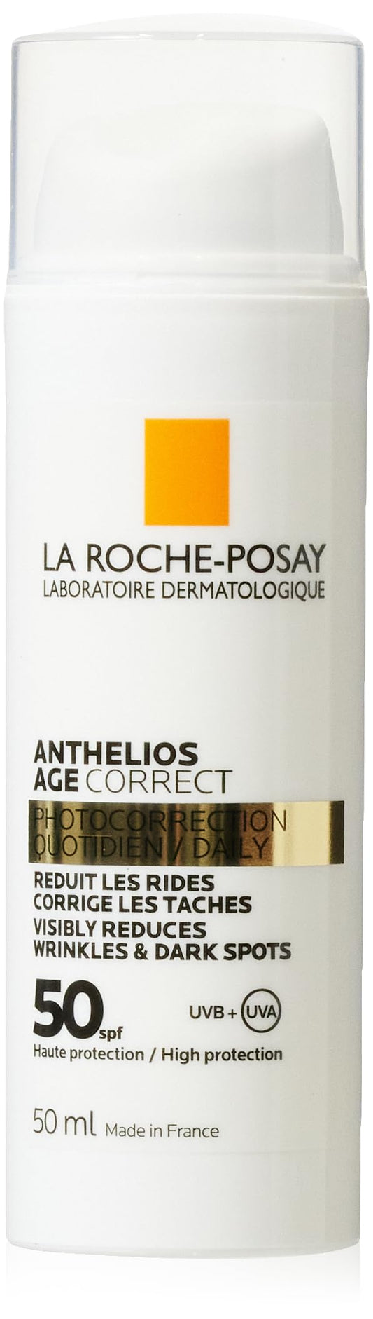 La Roche Posay Anthelios Age Correct Protección Solar Corrector Diario con Ácido Hialurónico para Pieles Maduras FPS50