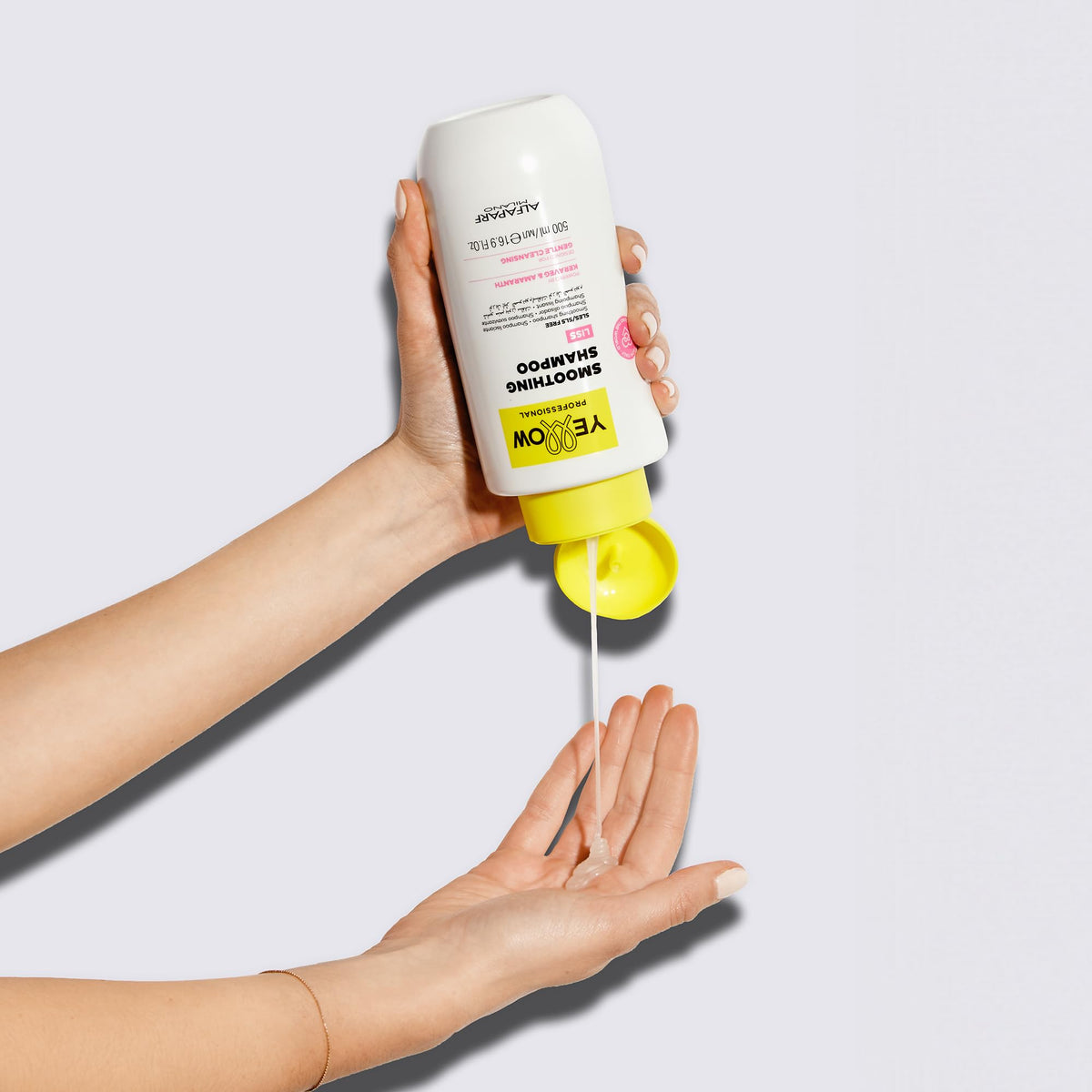 Alfaparf Milano Yellow Professional Smoothing Shampoo, Champú Alisador con Keraveg y Amaranto, SLES/SLS Free, 500 ml