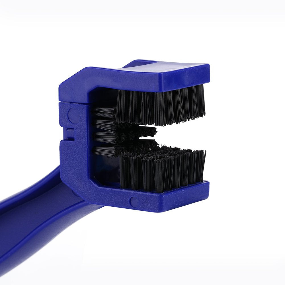 Cepillo de limpieza de cadenas, Aramox Limpiador de cadenas de motocicletas y bicicletas Cepillo de limpieza Freno de ciclo Herramienta para quitar suciedad Nylon + Plástico Azul cepillo del limpiador de cadena Kit de
