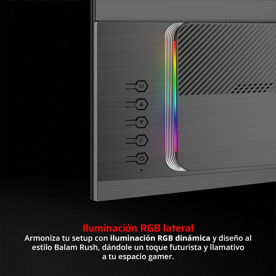 Balam Rush Andromeda Monitor Gamer Curvo MAG24Y, 23.8 Pulgadas, FHD, 180Hz, 1ms, VA, F-Sync, G-Sync, Flicker-Free, HDMI 2.1, DisplayPort 1.4 (Negro)