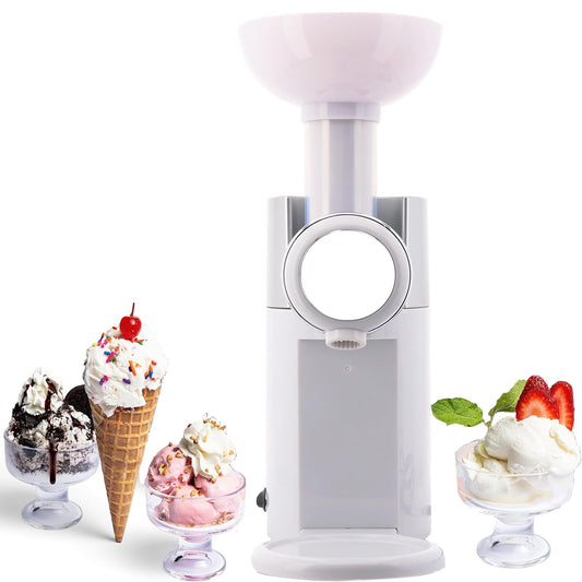 IOWHDS Maquina para hacer helados, Electric ice cream maker, Easy to operate, Máquina para hacer helados Frozen Healthy para Helados, Sorbetes, Batidos, Postres, Libre de BPA, (Blanco)
