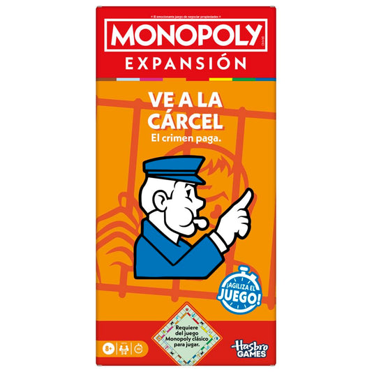 Hasbro Gaming Juego de Mesa Monopoly EXPANSIÓN Ve a la cárcel, Añade al clásico Juego Monopoly, Juegos Familiares, Edad 8+, 40 Minutos.