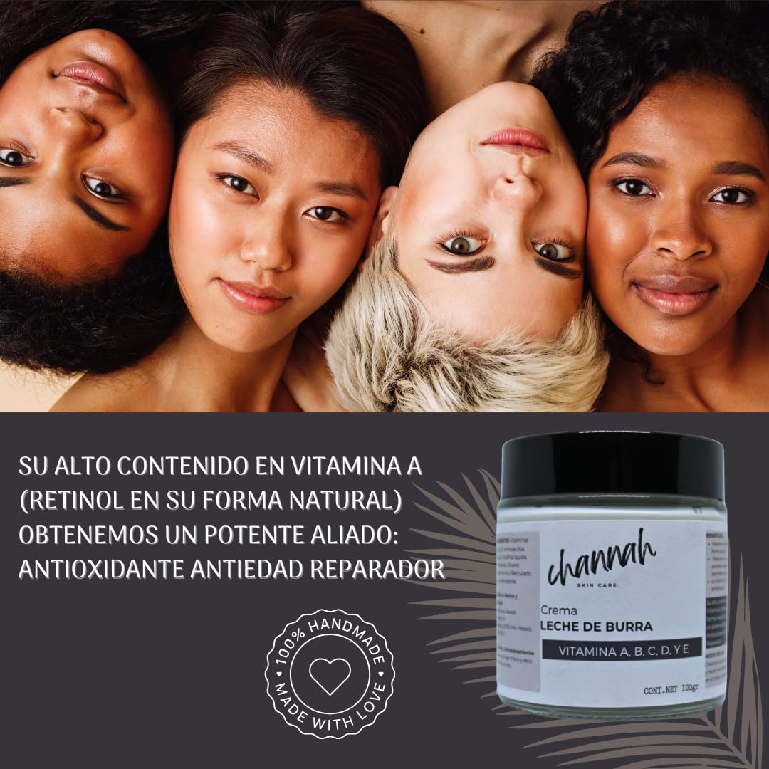 Crema Leche de Burra 100gr con Retinol y Vitaminas A, B, C, D y E - Alto Contenido en Vitamina A