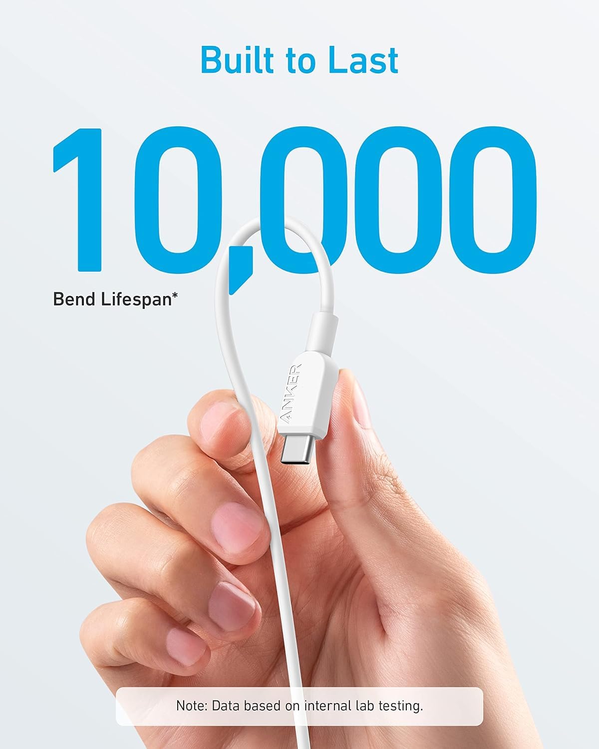 Cable USB C Anker 310 Blanco 60 W de 10 Pies para Carga Rápida