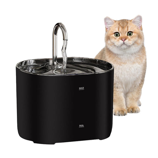 Fuente de Agua Gato, 2.2L Fuente Agua Gatos Bebedero para Gatos, Ultrasilencioso y Sistema de Filtración de Agua Circulante de Fuente de Agua para Gatos, Dispensador de Agua para Perro,negro