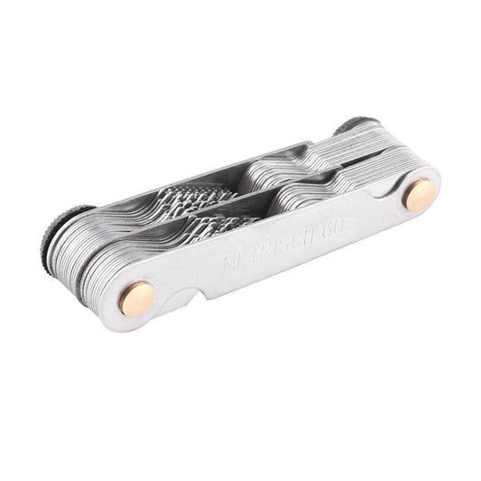 Calibrador de rosca, 51/52Pcs Métrico + imperial (52pc) Calibrador de rosca de acero inoxidable, Herramienta de medición de paso de tornillo de 60 y 55 grados(Metric+ imperial (52pc)) Calibradores