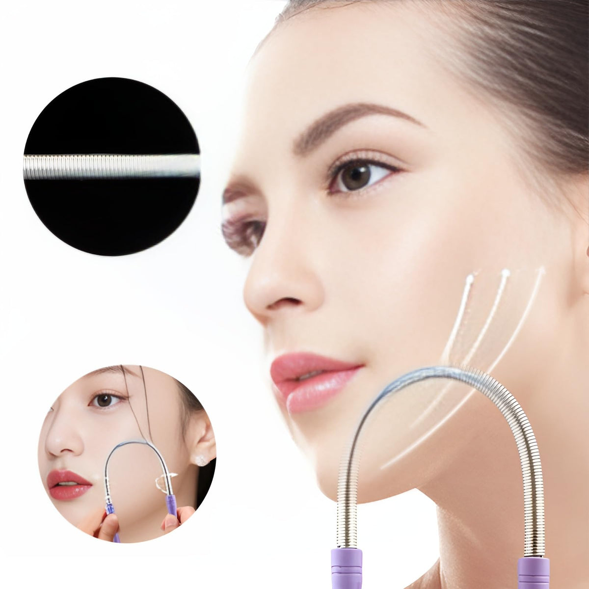 4 piezas depiladora manual con resorte para mujer