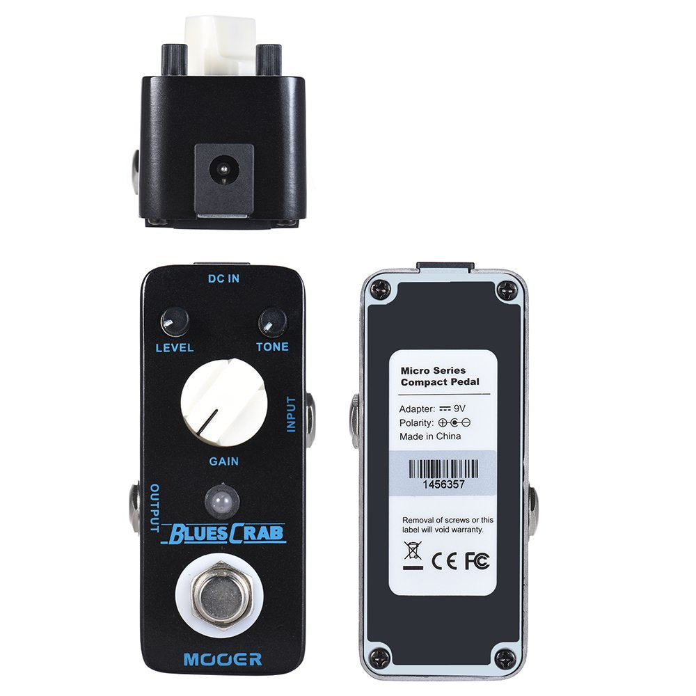 Pedal de Efectos Blues Crab Multicolor True Bypass Completamente Metálica para Guitarra