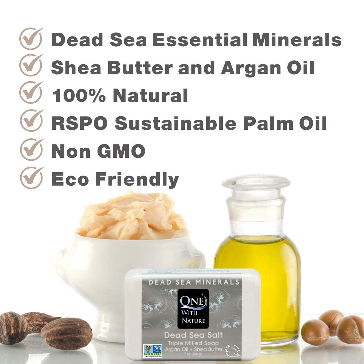 Jabón de sal Dead Sea, 3 unidades, manteca de karité, aceite de argán, magnesio, azufre, minerales. Todos los tipos de piel, problemas de piel. Tratamiento de acné, eccema, psoriasis, terapéutico, natural, sin fragancia, barras de 7 onzas