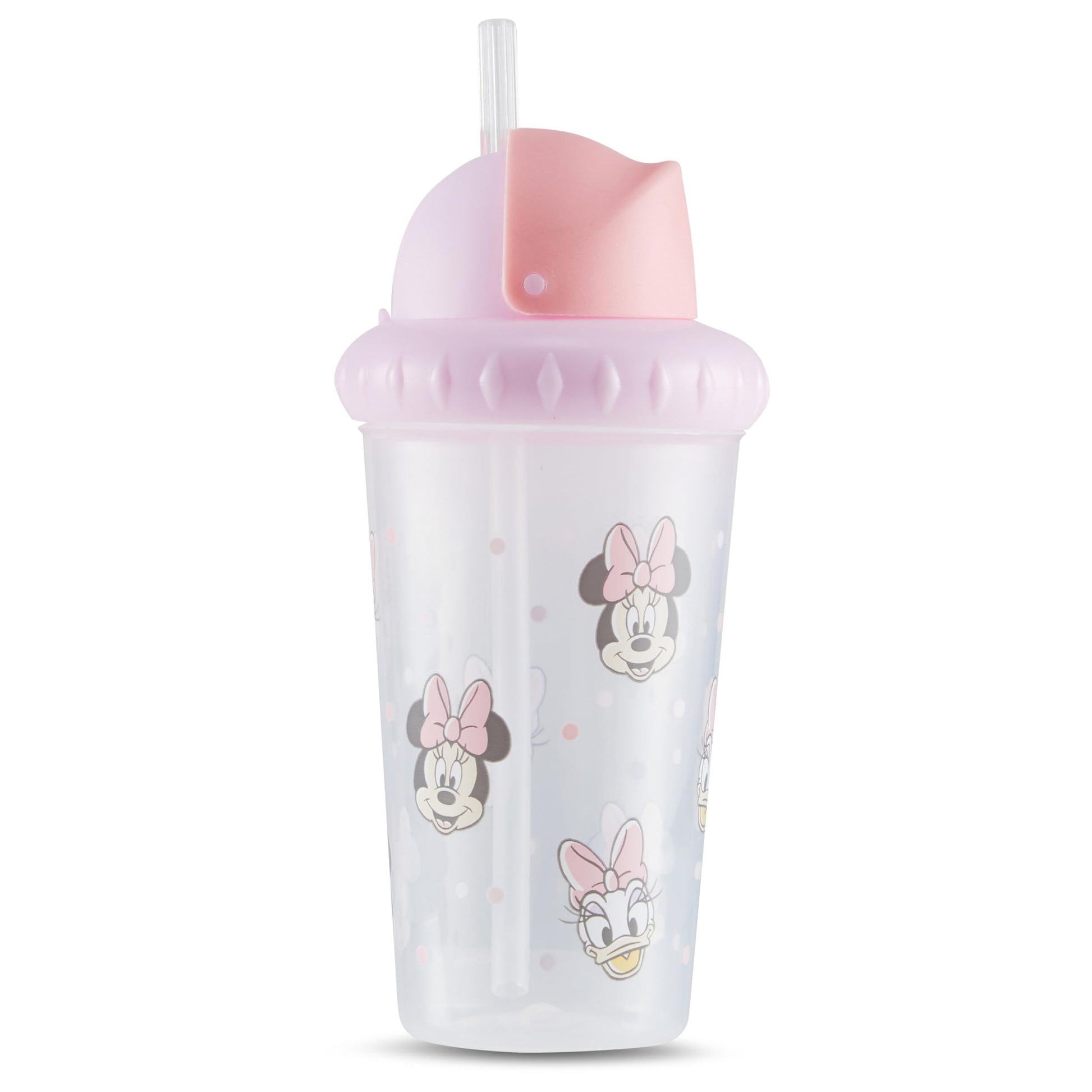 Disney - Vasos para sorbos para niños y niñas, paquete de dos tazas para sorber de 10 onzas, con popote y tapa, botella de agua de viaje duradera a prueba de fugas para niños pequeños