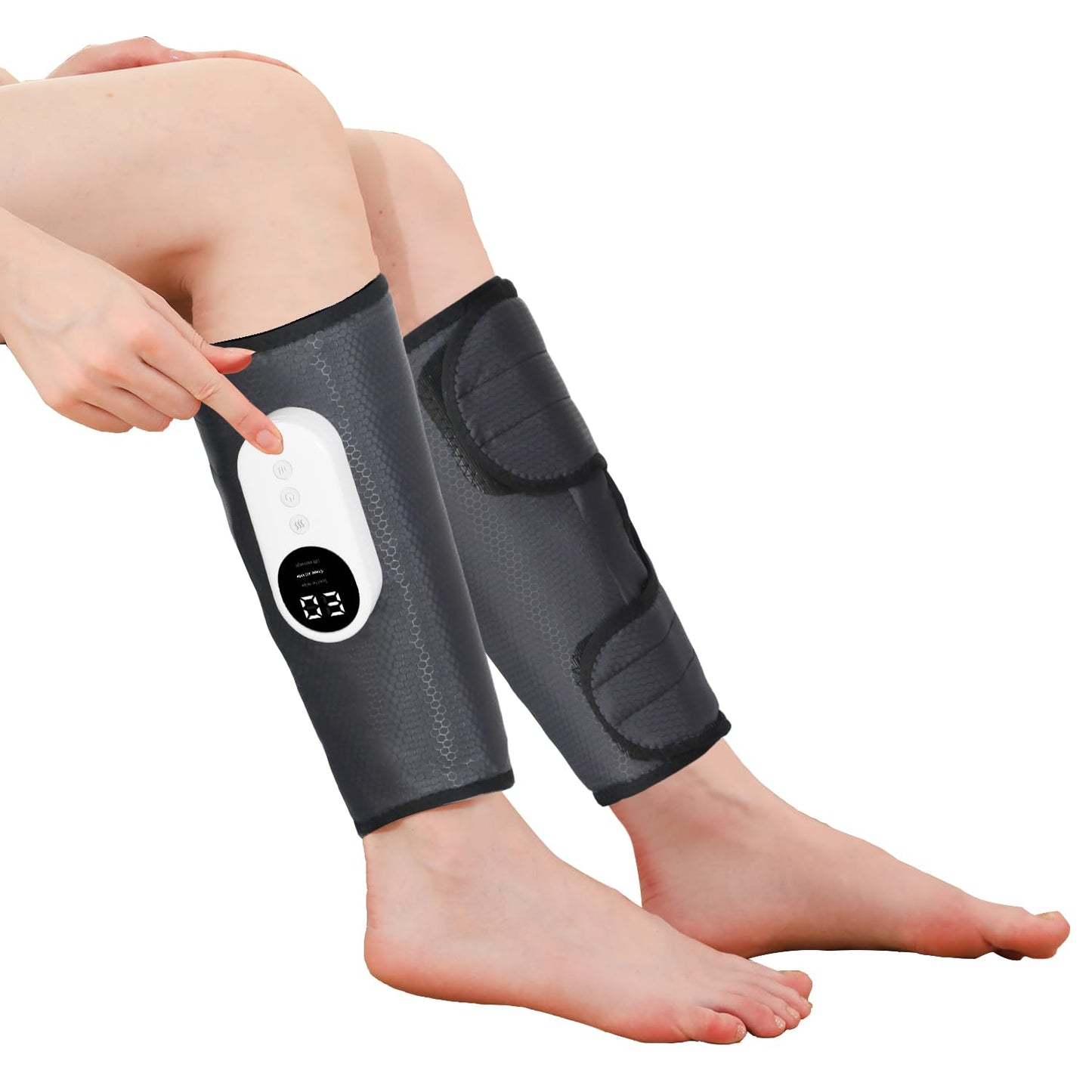 LINGTENG Masajeador de piernas, masajeador de compresión de aire de pantorrilla con calor y circulación, masajeador portátil de piernas con 3 intensidades, 3 modos, fácil de usar, relajación muscular