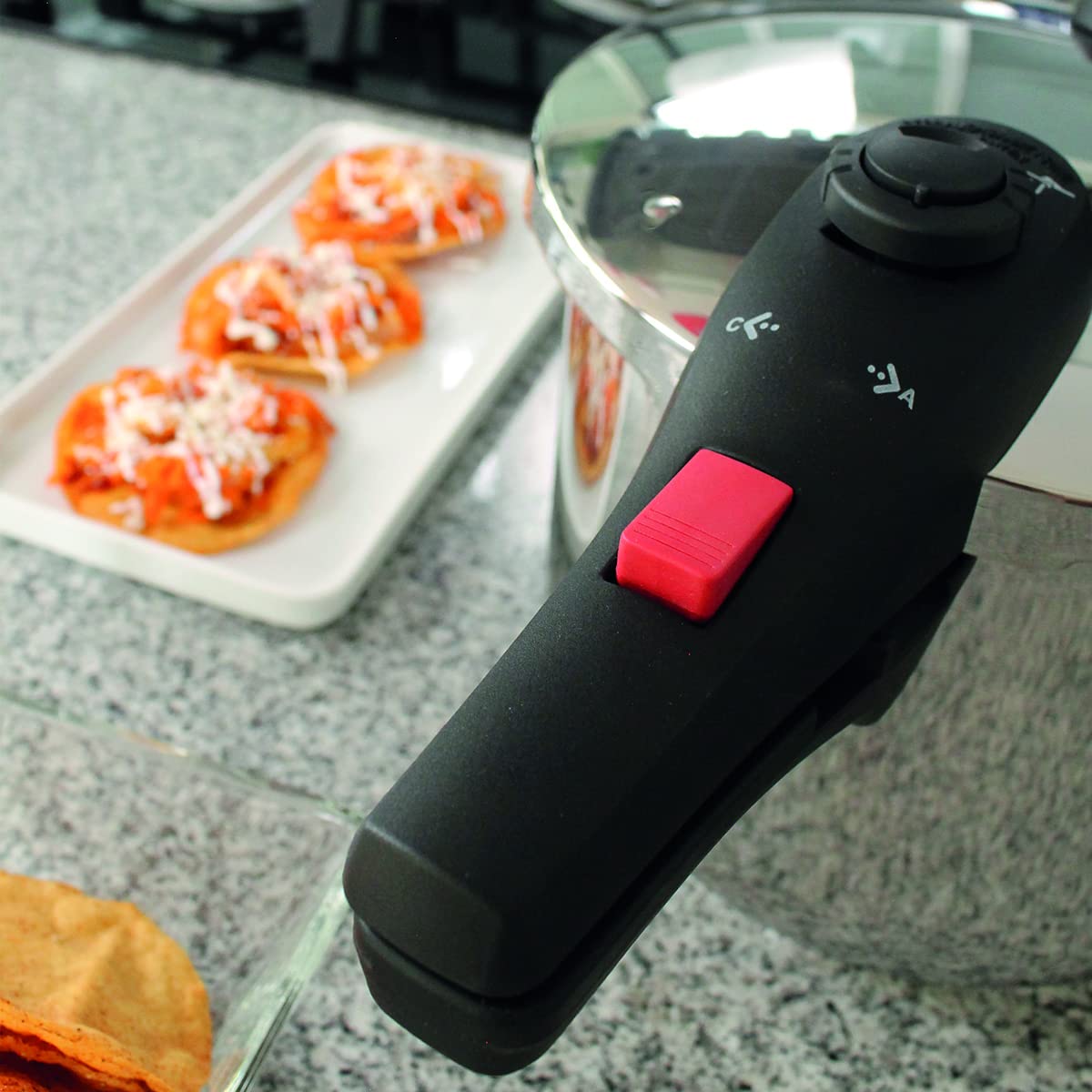 BOGNER- Olla de presión de acero inoxidable, capacidad de 8 litros. Cuenta con 4 sistemas de seguridad