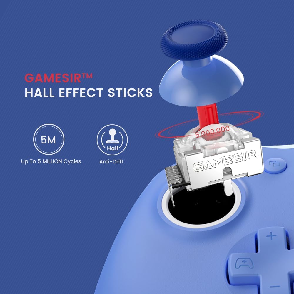 GameSir G7 SE - Controlador con cable para Xbox Series X|S, Xbox One y Windows 10/11, Plug and Play Gaming Gamepad con efecto reverberación joysticks/Hall Trigger, conector de audio de 3,5 mm (azul)
