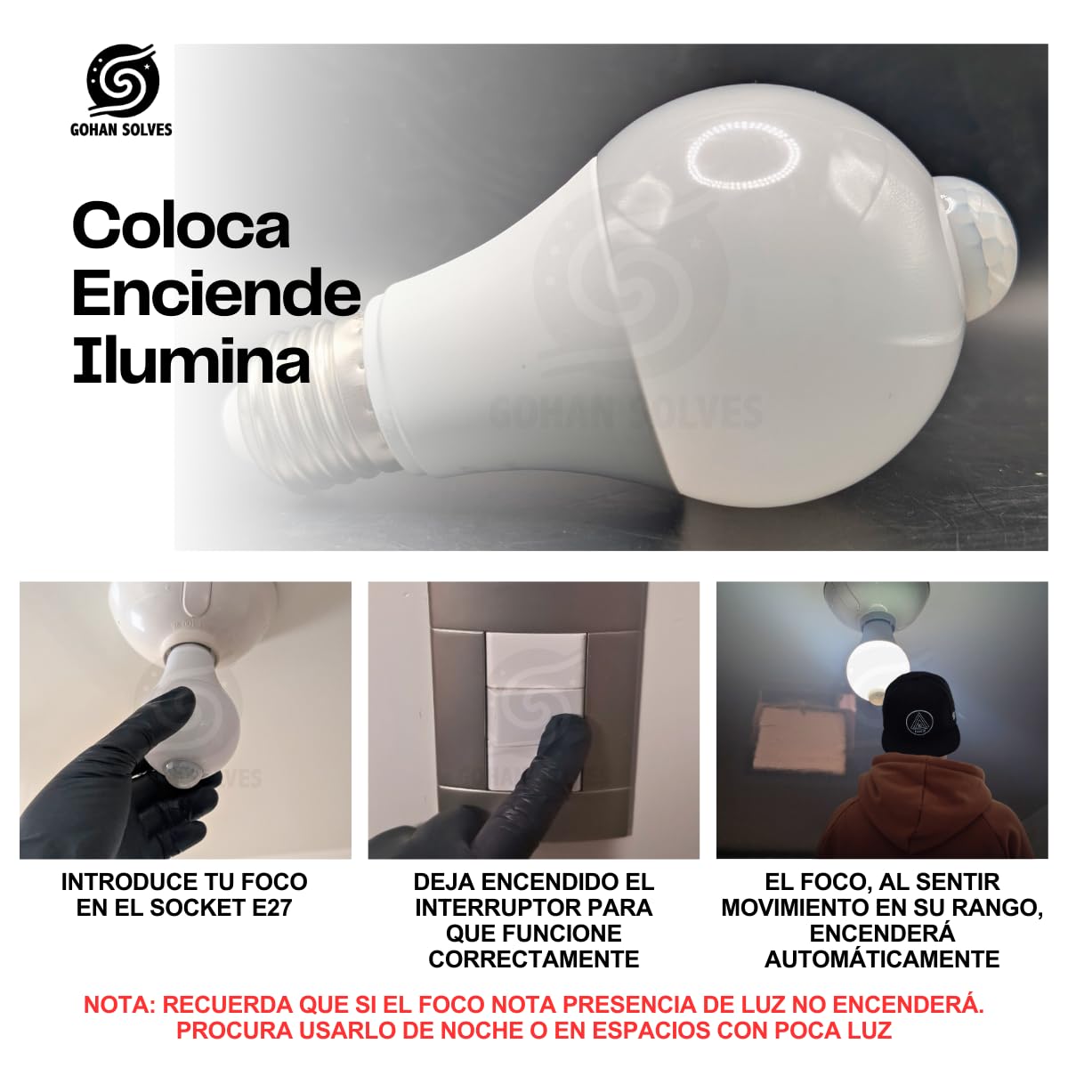 Foco Wanergy Led 7w Sensor De Movimiento