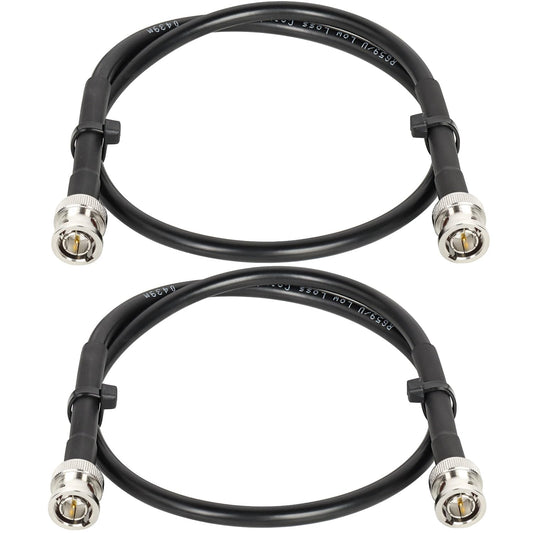 XRDS-RF - Cable SDI RF de 2 Pies, HD-SDI BNC a BNC de Vídeo Digital RG59 Compatible Con HD-SDI/3G/6G-SDI/4K/8K - Cable de Vídeo de Precisión (2 Piezas)