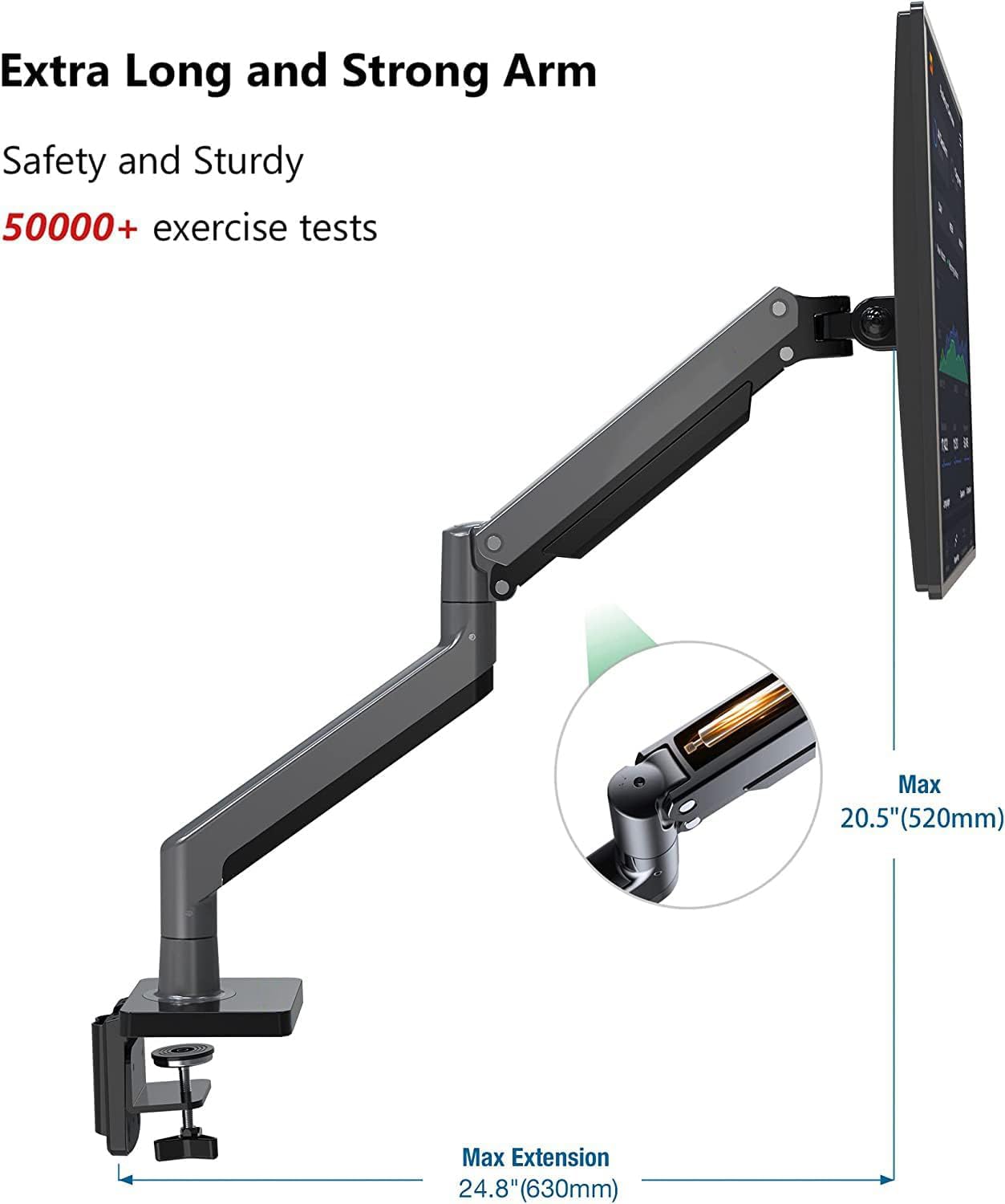Soporte Hidráulico Doble MORNWELL para Pantalla de 22 a 32 Pulgadas Negro Ergonómico