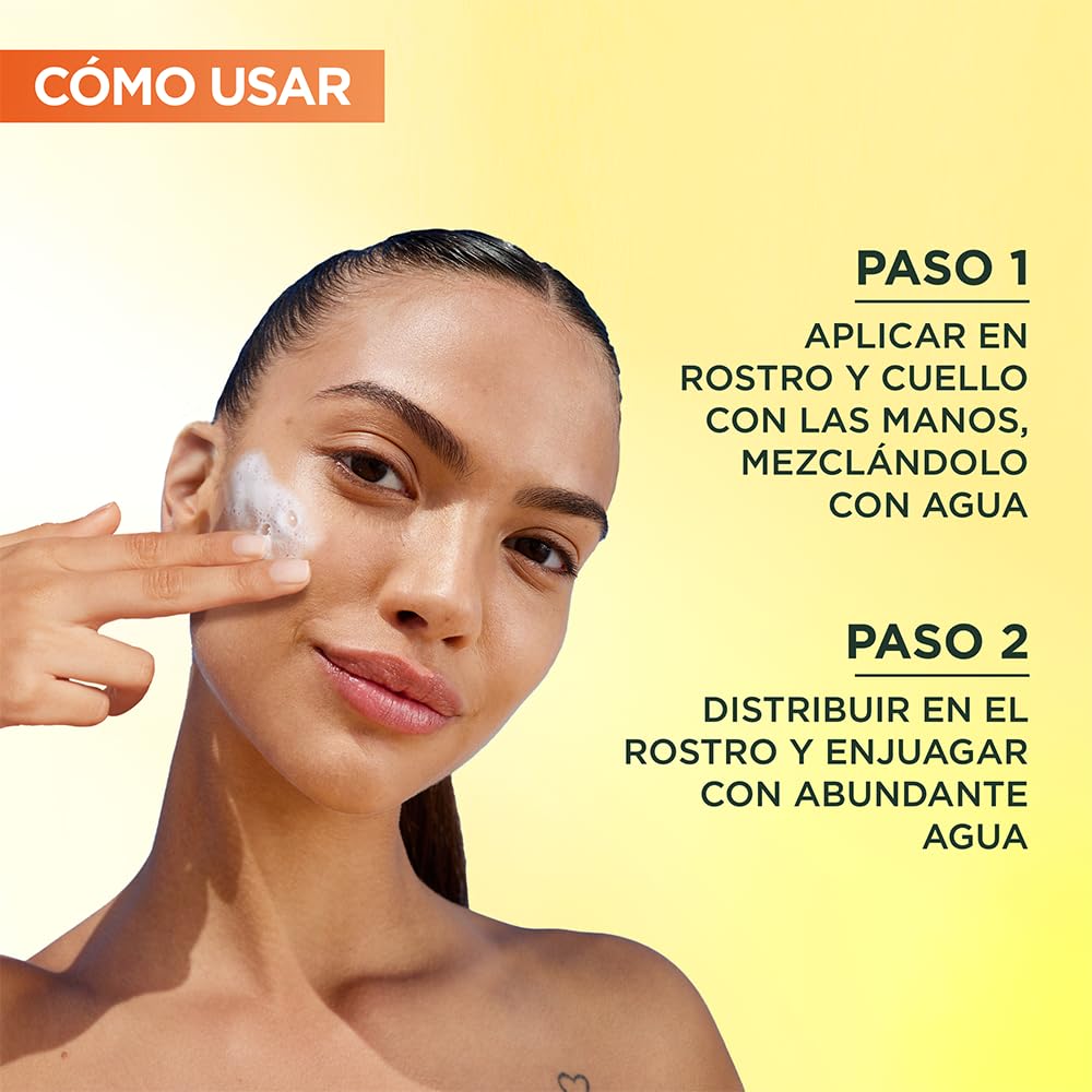 Garnier Gel Limpiador Facial Tono Uniforme con Vitamina C Express Aclara 150ml, 170 grams, 150 mililitro, 1