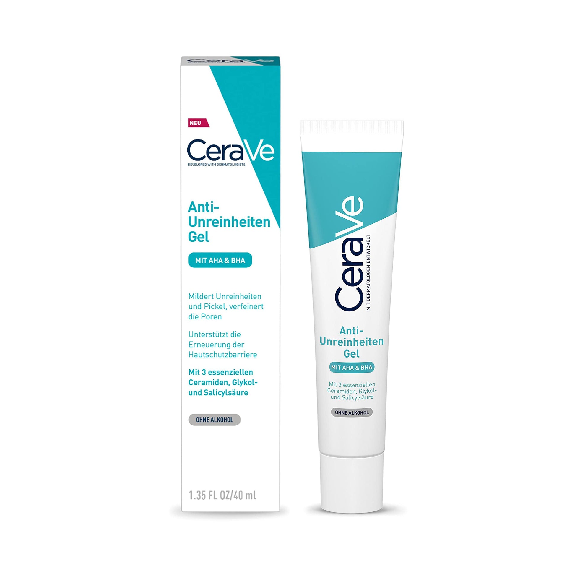 Cerave. Gel Facial tratamiento Anti-imperfecciones Para Piel Grasa o Acne, 40ml + Serum Retinol Anti-Marcas Para Piel Grasa o Acne, 30ml