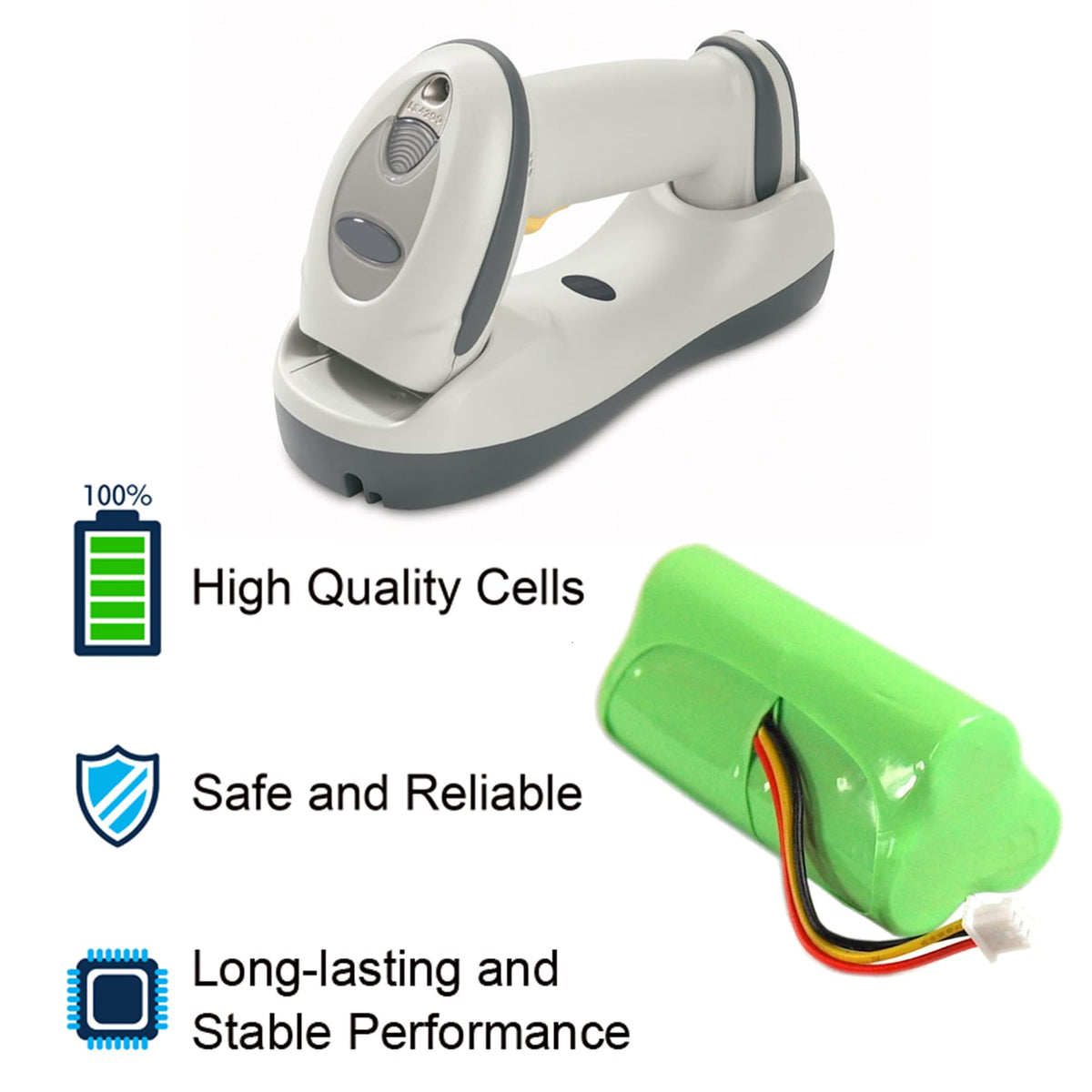 Baterías Compatibles para Escáner de Código de Barras Inalámbrico Motorola Symbol LS4278 HQRP Paquete de 5