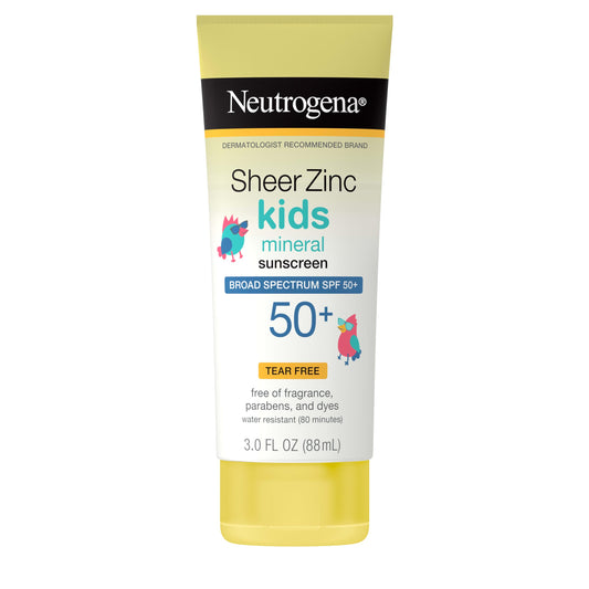 Protector Solar Mineral Neutrogena Sheer Zinc Oxide SPF 50+ Resistente al Agua para Niños