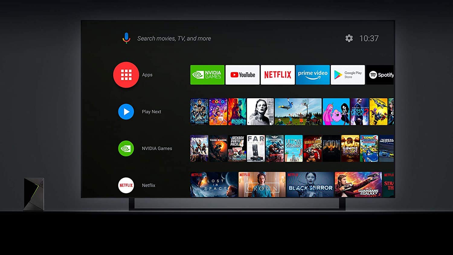 Reproductor Multimedia Nvidia Shield TV Pro 4K HDR Negro de Alto Rendimiento con Compatibilidad Alexa para Hombre