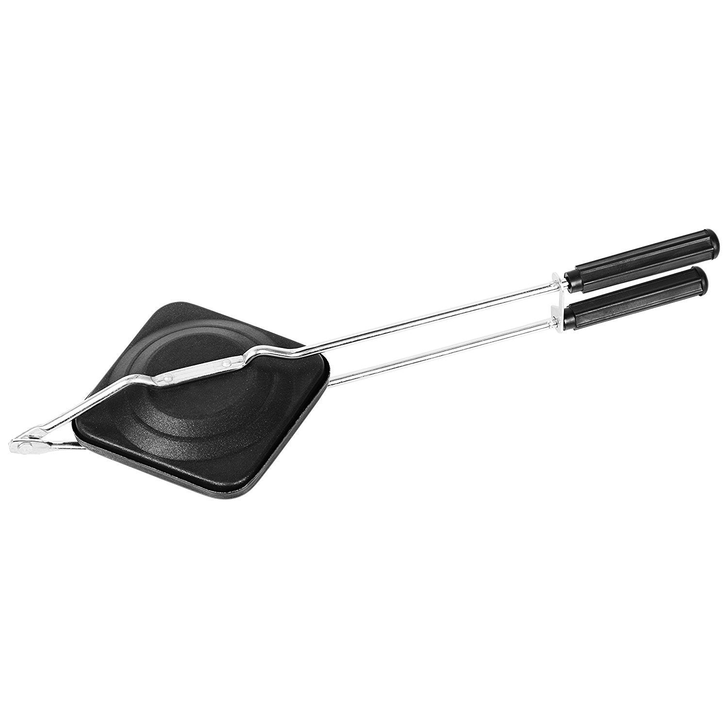 Tostador de Sándwiches Shourya Trading Negro Rectangular de Aluminio Antiadhesivo y Acero Inoxidable