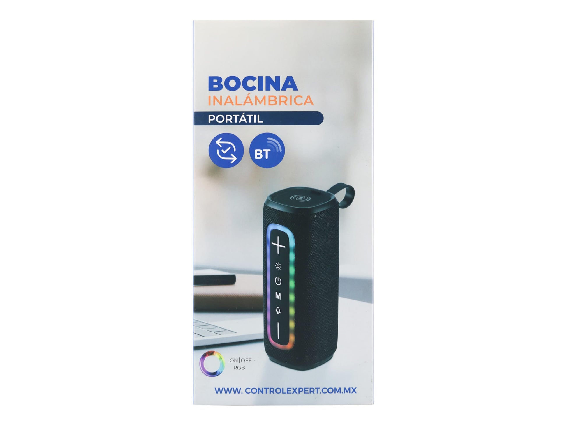 CONTROL EXPERT Bocina Bluetooth, Portátil, Puerto USB, Sonido Estéreo (Azul)