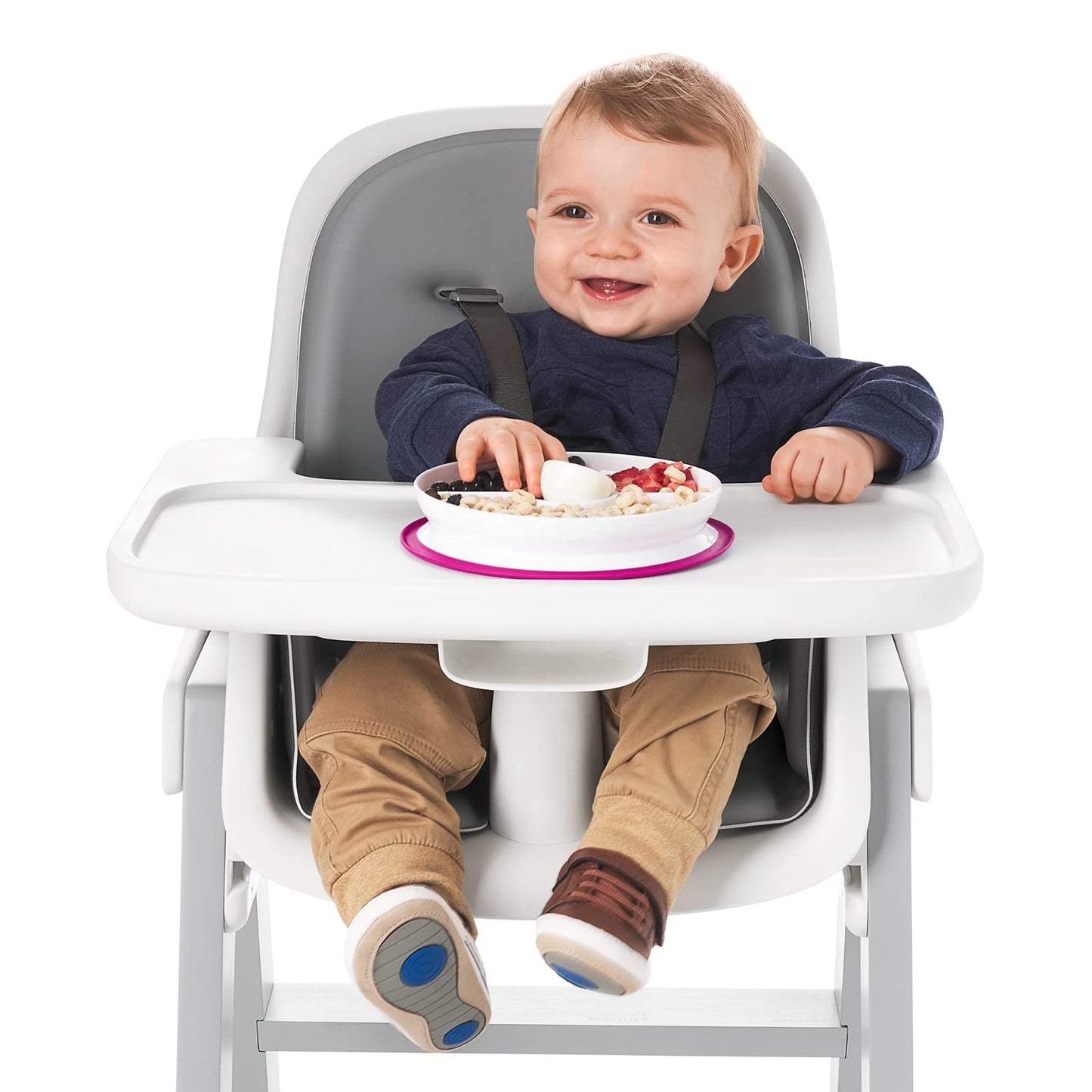Plato Dividido OXO Tot Rosa Stick & Stay