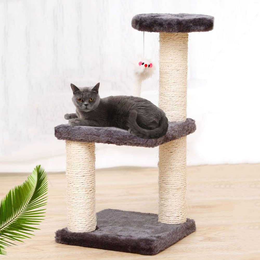 FRANCISCO Árbol para Gatos,Tres Capas Torre para Gatos,Varios Niveles con Postes Rascadores de Sisal, Centro de Actividades,Juguete para Ratones,Casa de Juegos para Gatitos,Mueble para Gato.